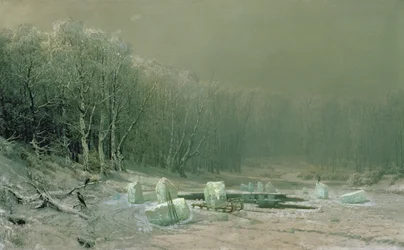 Winter, het afleggen van ijs, 1878